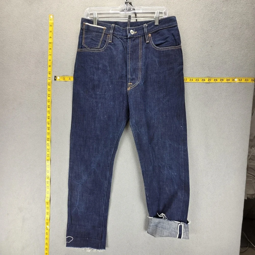 Maurizio Massimino Jeans Mens Blue Selvedge Made In Italy Raw Hem Fits 31x28